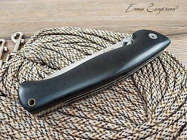 Охотничьи ножи: Складной нож Калан от Витязь сталь 65x13, рукоять дерево Охота и — 7