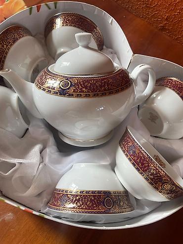 caynik sekilleri: Çay dəsti, rəng - Ağ, Farfor, 6 nəfərlik, Yaponiya — 5