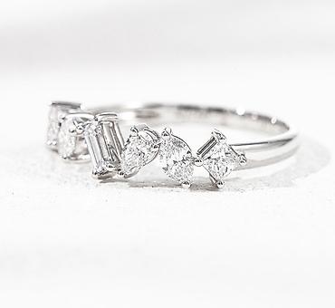 Кольца: 💍 Кольцо из белого золота 750 пробы с лабораторными бриллиантами • — 4