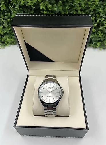 Наручные часы: Casio Quartz kişi qol saatı - Klassik dizayn: gümüşü rəngdə — 1