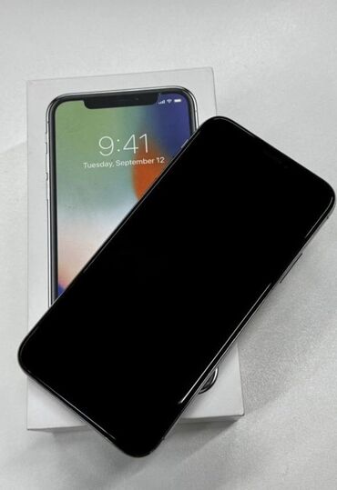 Apple iPhone: IPhone X, 256 GB, Matte Silver, Simsiz şarj, Face ID, Sənədlərlə