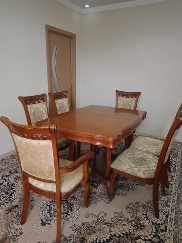 madeyra mebel stol stul: Qonaq otağı üçün, Açılan, Dördbucaq masa, 6 stul, Malayziya