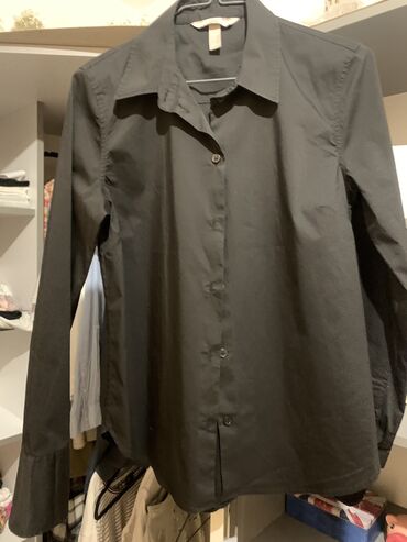 Shirts: H&M, S (EU 36), Cotton, Single-colored, color - Black