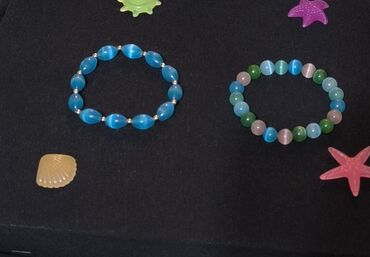 Bilərziklər: Məhsul: Əl işi daş muncuqlu elastik bilərziklər dəsti Təsvir: - Bir — 2