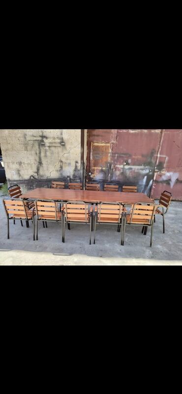 Bağ, çöl masa və oturacaq dəstləri: Bag heyet stol stlu cixdi satiwa toz boya ile kiraskalanir 4 neferik — 3