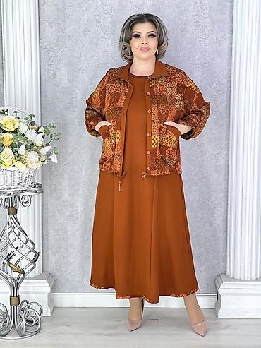 кардиган жемпир: Күнүмдүк көйнөк, Made in KG, Күз-жаз, Узун модель, Трикотаж, Трапеция, L, XL, 2XL — 1