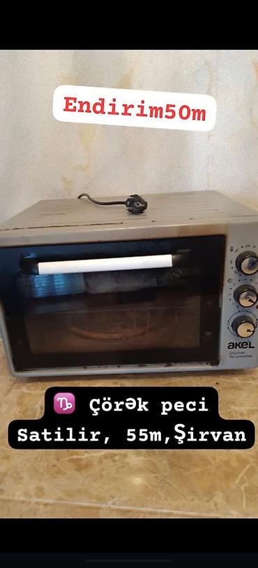 qaz peclərinin qiymətləri: Akel elektrik çörək/mini soba - Ön şüşə qapı, əlcəkli tutacaq - 3 — 1