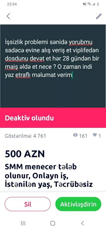 4 saatliq is elanlari: Satış meneceri tələb olunur, İstənilən yaş, Təcrübəsiz, Saatlıq ödəniş