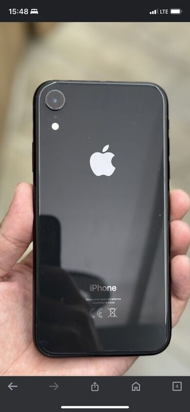 Apple iPhone: IPhone Xr, Б/у, 128 ГБ, Jet Black, Защитное стекло, Чехол, 82 %
