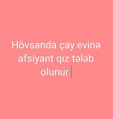 azərsun tir surucusu: Ofisiant tələb olunur, Təcrübəsiz — 1