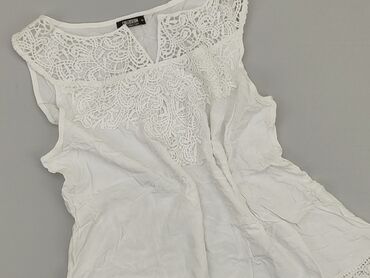 białe bluzki dopasowana krótki rękaw: Blouse, M (EU 38), condition - Good