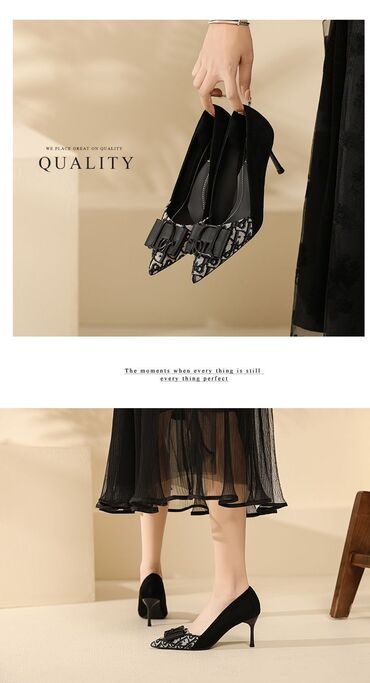 Туфли: Элегантные туфли-лодочки из замши с заостренным носком, украшенным — 8