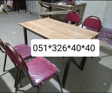 Masa və oturacaq dəstləri: Qonaq otağı üçün, Yeni, Açılan, Dördbucaq masa, 4 stul — 11