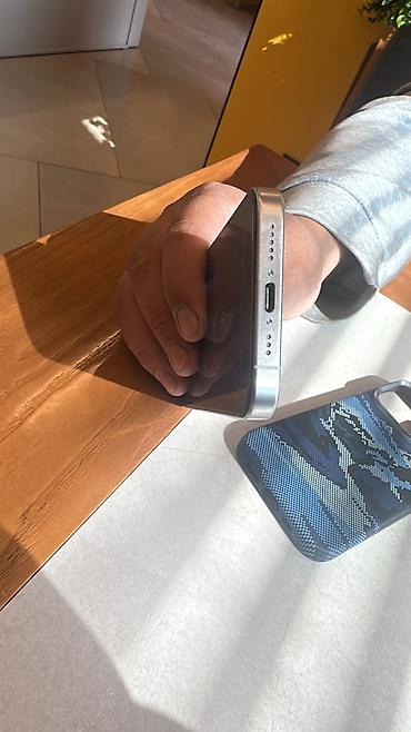 Мобильные телефоны: IPhone 15 Pro, Б/у, 256 ГБ, Белый, Защитное стекло, Чехол, 85 % — 5