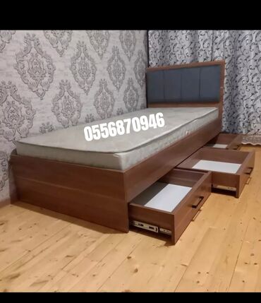 taxt üçün matras: Новый, Односпальная кровать, Без подьемного механизма, С матрасом, С выдвижными ящиками, Азербайджан