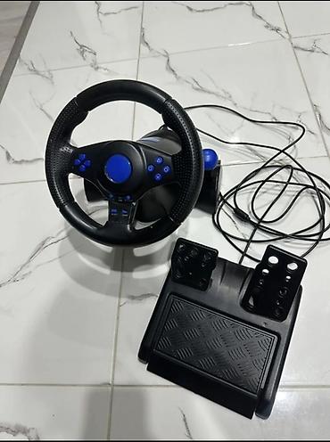 укмуш тв: Игровой руль с педалями и ручкой переключения передач - Комплект — 2