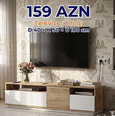 TV altlığı: Televizor altlığı – 159 AZN Ölçülər: Dərinlik 40 sm × Hündürlük 50 sm — 1