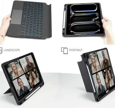 Klaviaturalar: Planset ucun klaviaturali case Air 13 2024/Pro 12.9 Qara tezedir