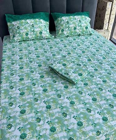 Комплекты постельного белья: Комплект постельного белья с принтом клетку, выполненный в синих и — 23