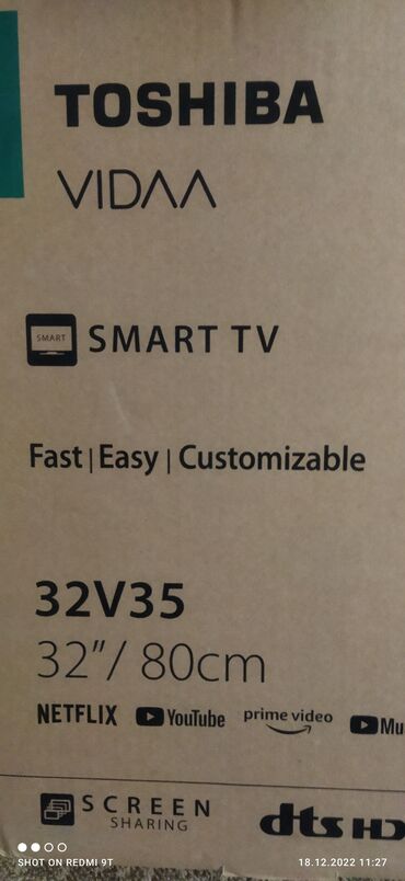 smart tv 82: TOSHIBA smart 32(82)ekran tezedi upakovkada