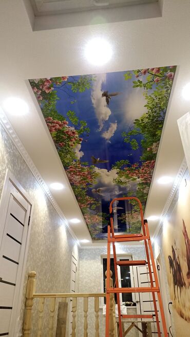 Натяжной потолок: Натяжной потолок Матовое, 3D потолки, Глянцевое Бесплатный замер, Гарантия, Монтаж — 11