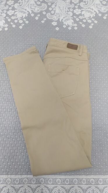 кыргызча кийимдер: Мужские брюки, S (EU 36), Massimo Dutti, Б/у, цвет - Бежевый, Самовывоз