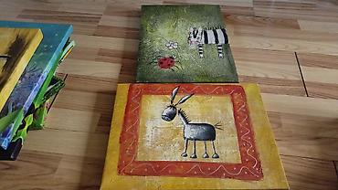 it səkilləri: Uşaq otağı üçün rəngarəng divar rəsmləri/set - Ölçülər: təxmini 30x40 — 3
