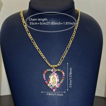 Ogrlice: Ogrlica sa priveskom, Materijal: Hirurški čelik, Cirkon — 3