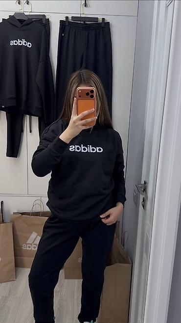 одежди: Женский спортивный костюм Adidas, черный, оригинал 💯 🇺🇸 Размеры: M — 2