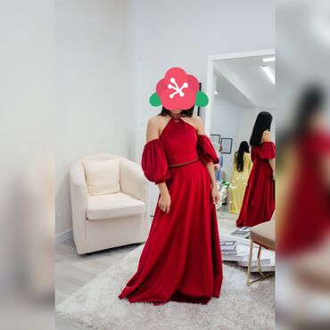 красное платье: Вечернее платье, Длинная модель, С рукавами, S (EU 36), M (EU 38)