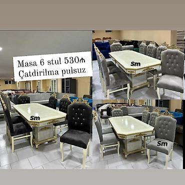купить бу стол: Для гостиной, Новый, Нераскладной, Прямоугольный стол, 6 стульев — 3
