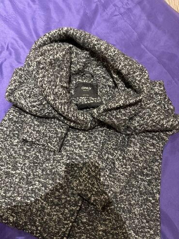 детские шерстяные комбинезоны: ONLY brendinin qadın paltosu - Rəng: qarışıq melanj – tünd boz/açıq