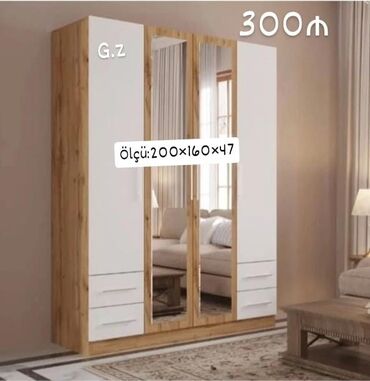 Komodlar: *Dolab 4 qapılı 300Azn* *İstehsal Rusiya Laminat 18/lik qalınlıqda*