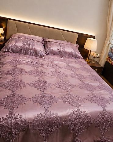 Постельное белье: Mauve rəngli dəbdəbəli yataq dəsti - Dəst tərkibi: naxışlı örtük və — 1