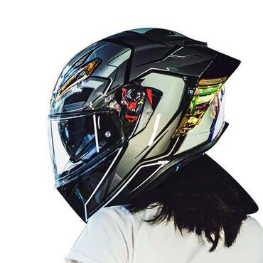 Шлемы: Мотоциклетный шлем на все лицо, подходит для мотокросса с большой