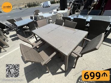 старые стулья: Açılmayan, Dördbucaq masa, 8 stul