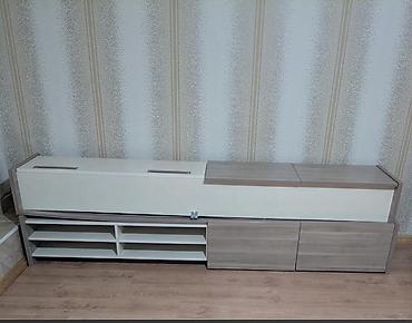 hamam refi: TV altlığı / media konsol - Material: laminat MDF - Rəng: açıq palıd — 1