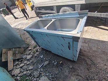 Restoran, kafe avadanlığı: Paslanmayan poladdan iki gözlü peşəkar mətbəx moydadır - Material — 5