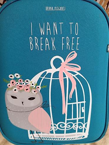 tote canta: Bruno Visconti məktəb çantası – “I WANT TO BREAK FREE” dizaynlı - — 2