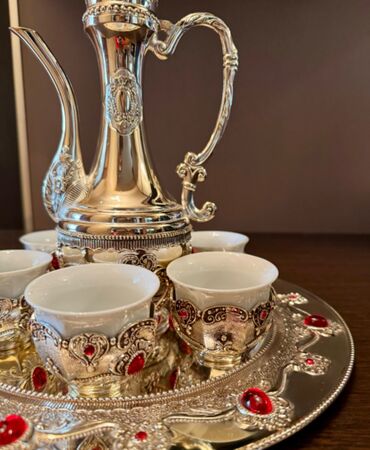 qabqacaq: Çay dəsti, rəng - Gümüşü, 6 nəfərlik, Türkiyə