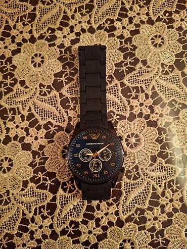 saat armani: Emporio Armani kişi qol saatı - Rəng: mat qara - Korpus: dairəvi — 2