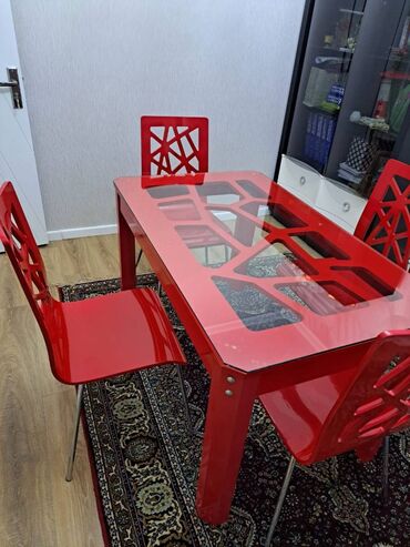 metbex stol stul islenmis: Mətbəx üçün, İşlənmiş, Açılmayan, Dördbucaq masa, 4 stul