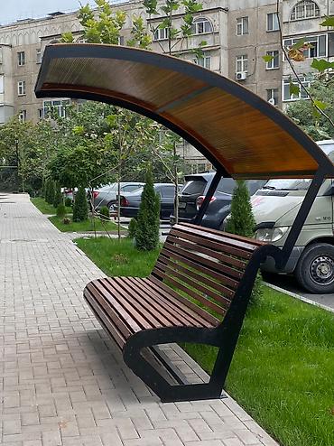 Скамейки: Скамейка Металл, Со спинкой — 35