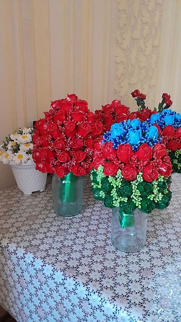 bitki toxumlarinin satisi: Məhsul: Dekorativ süni gül kompozisiyaları Təsvir: - Əl işi dekorativ — 2