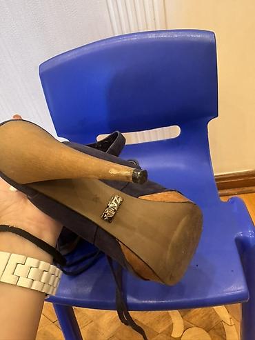 Basanoşka və səndəllər: Zara, Ölçü: 35, rəng - Göy, İşlənmiş — 9