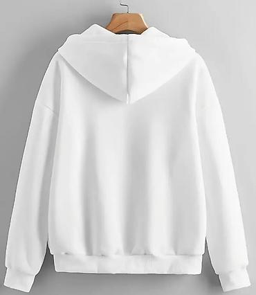 Svitşotlar: YENİ ‼️Qadınlar üçün ağ zipli kapüşonlu sweatshirt - Rəng: təmiz ağ — 2