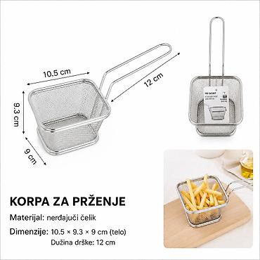 KMT Kvadratna mini korpa za prženje od fine mreže 2407686 Praktična
