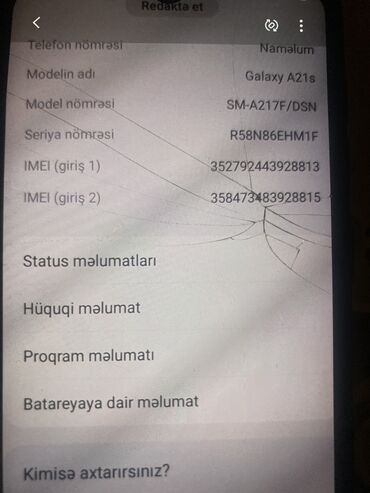 Samsung: Samsung Galaxy A21S, 64 GB, rəng - Qırmızı, Barmaq izi