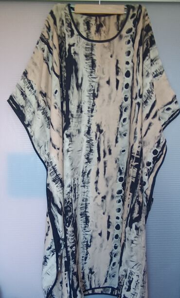 vunene haljine za punije: XL (EU 42), 2XL (EU 44), color - Multicolored, Oversize, Short sleeves