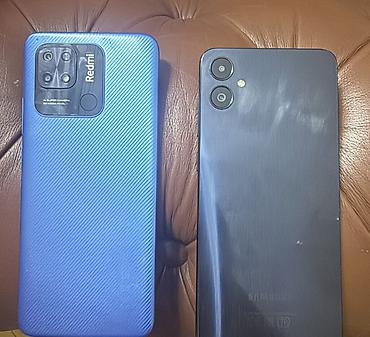 islenmis telefon satisi: İki ədəd smartfon satılır: 1) Redmi (mavi) - Arxa tərəfdə teksturalı — 1